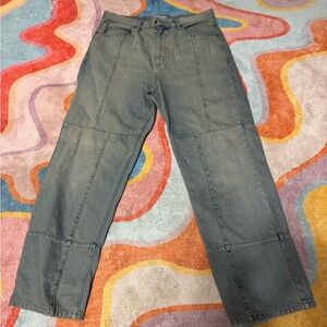 Women’s BDG Denim Skate Fit Wide Leg Jeans with Beige Wash Sz 34